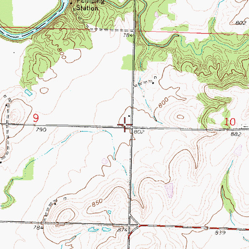 Topographic Map of Irish Creek School (historical), KS