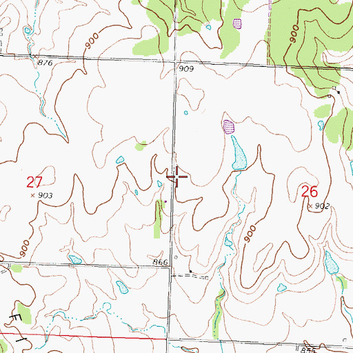 Topographic Map of James School (historical), KS