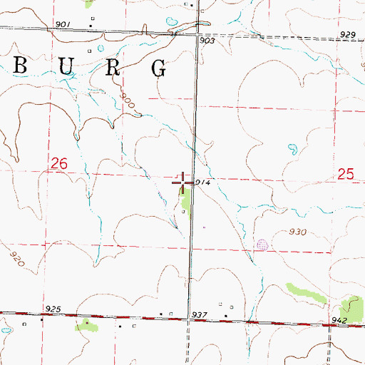 Topographic Map of Prairie School (historical), KS