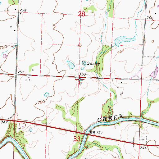 Topographic Map of Roberts School (historical), KS