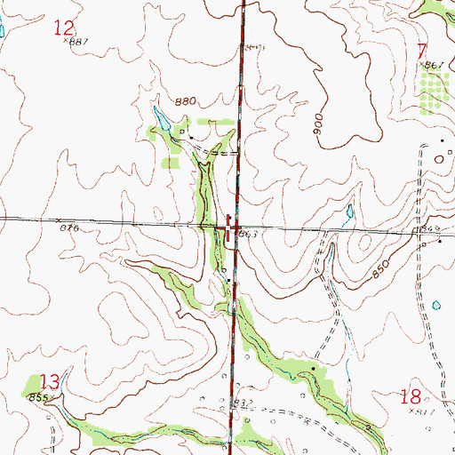 Topographic Map of Spring Caney Church (historical), KS