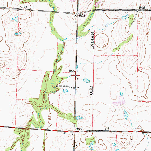 Topographic Map of Wetzel School (historical), KS