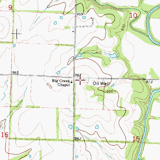 Topographic Map of Big Creek School (historical), KS