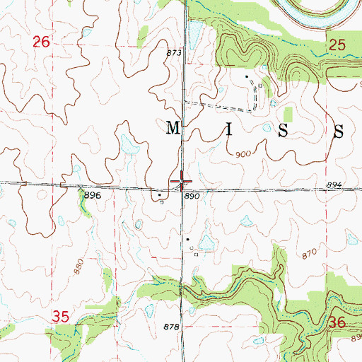 Topographic Map of Bloomer School (historical), KS