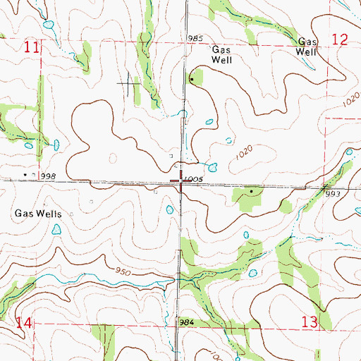 Topographic Map of Bowman School (historical), KS