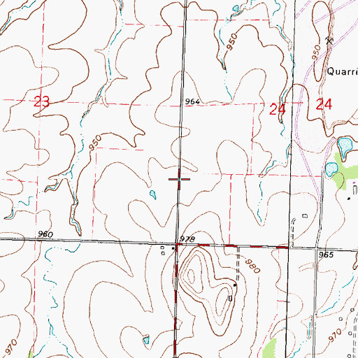 Topographic Map of Bunker Hill School (historical), KS
