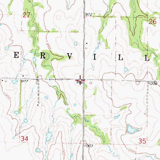 Topographic Map of Centerville School (historical), KS
