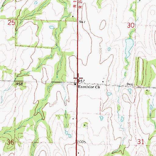 Topographic Map of Excelsior School (historical), KS
