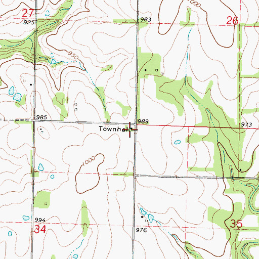 Topographic Map of Grady School (historical), KS