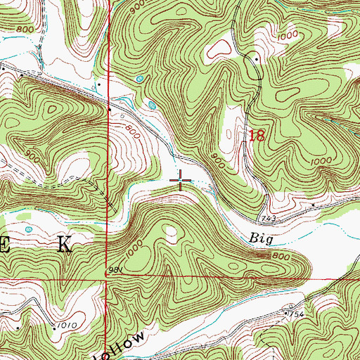 Topographic Map of Davis Creek, AR