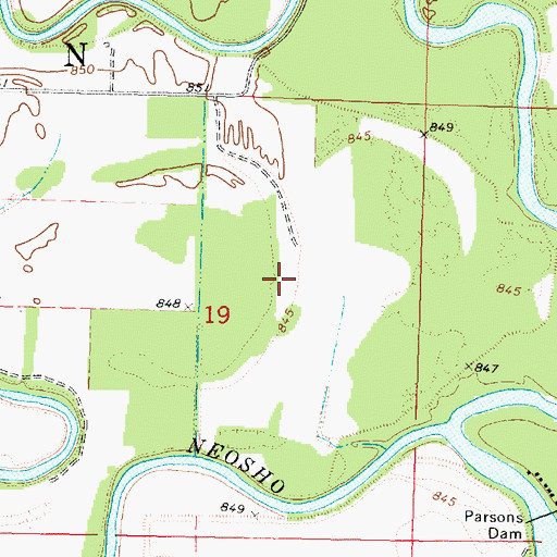 Topographic Map of Halfmoon Lake (historical), KS