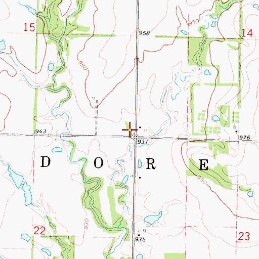 Topographic Map of Ladore Church (historical), KS