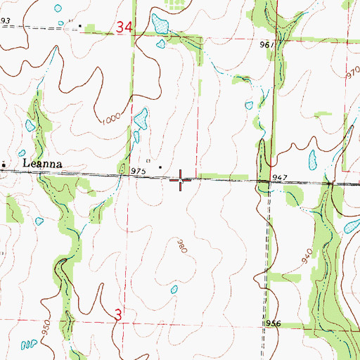 Topographic Map of Leanna School (historical), KS