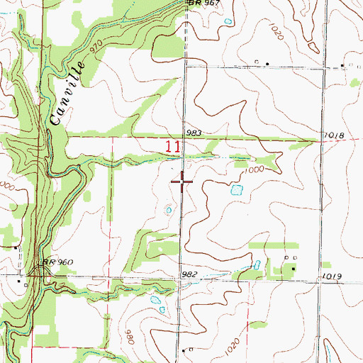 Topographic Map of Mount Zion School (historical), KS