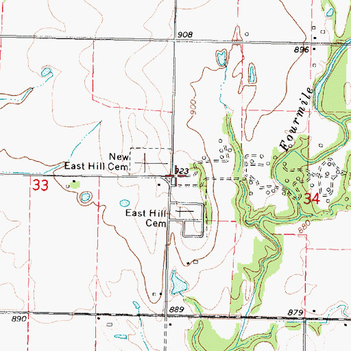 Topographic Map of Neosho County Home (historical), KS