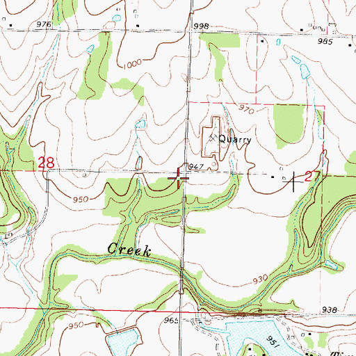 Topographic Map of Oak Grove School (historical), KS