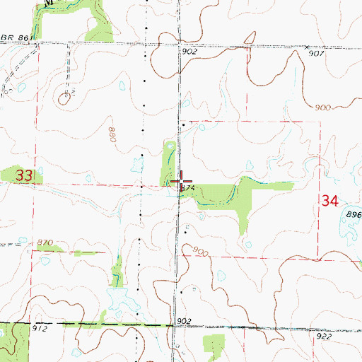 Topographic Map of Odell School (historical), KS