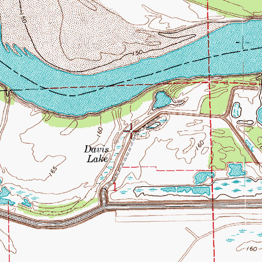 Topographic Map of Davis Lake, AR