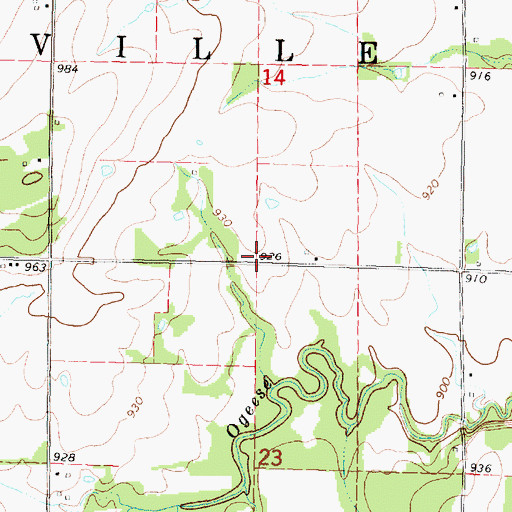 Topographic Map of Ogeese School (historical), KS