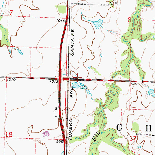 Topographic Map of Post School (historical), KS