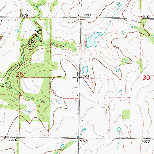 Topographic Map of Rush School (historical), KS