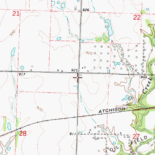Topographic Map of Shellenberger School (historical), KS