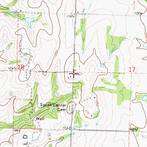 Topographic Map of South Center School (historical), KS