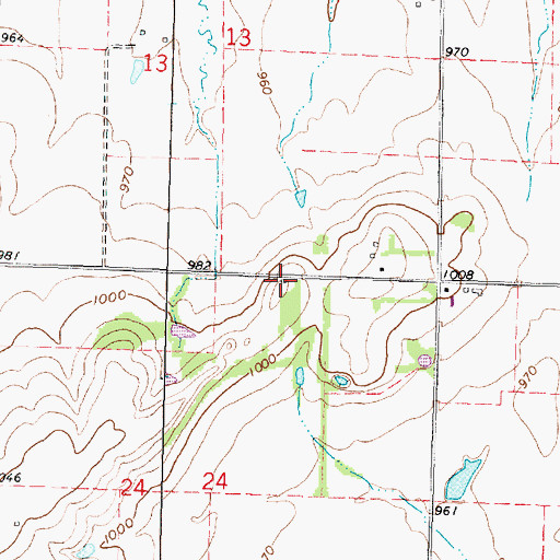 Topographic Map of Summit Hill School (historical), KS