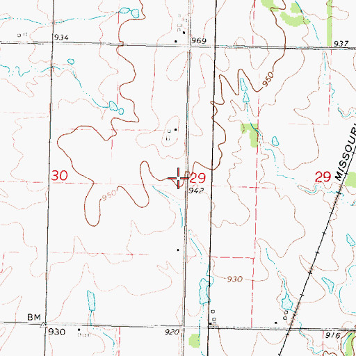 Topographic Map of Sunnyside School (historical), KS