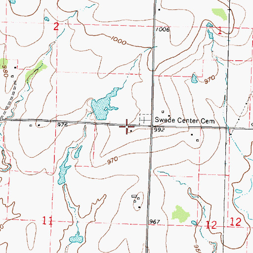 Topographic Map of Swede Center School (historical), KS