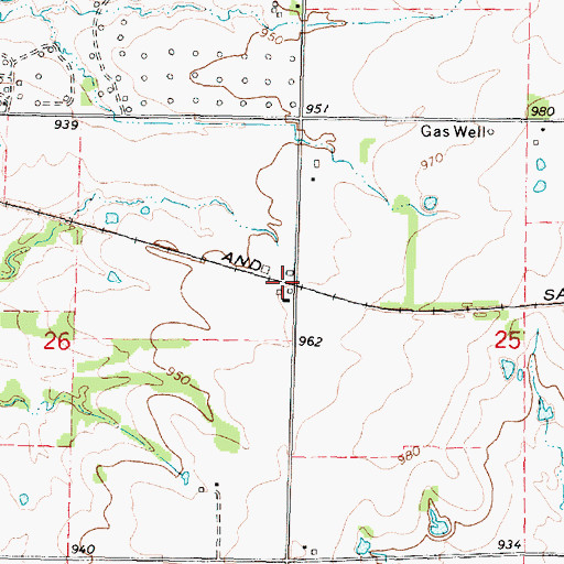 Topographic Map of Trent, KS