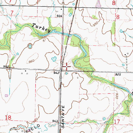 Topographic Map of Turkey Creek School (historical), KS