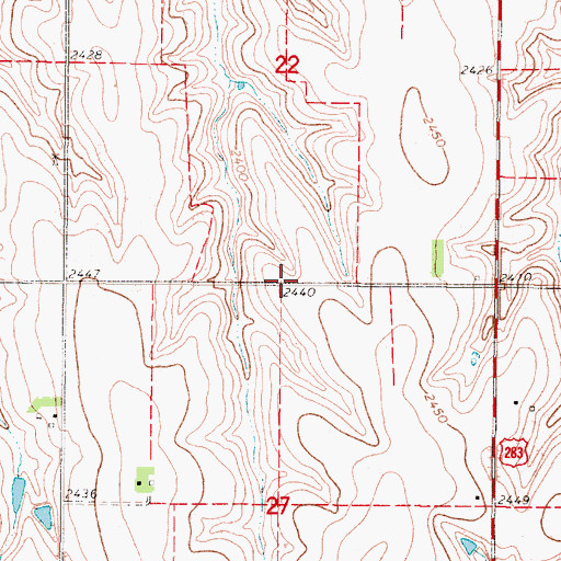 Topographic Map of Bunty School (historical), KS