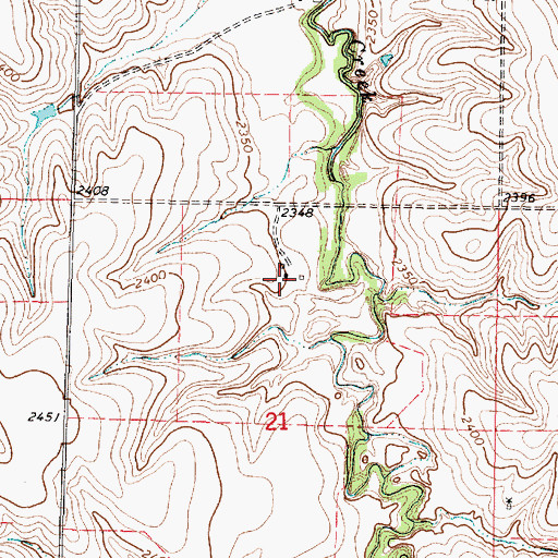 Topographic Map of Lebau Ranch, KS