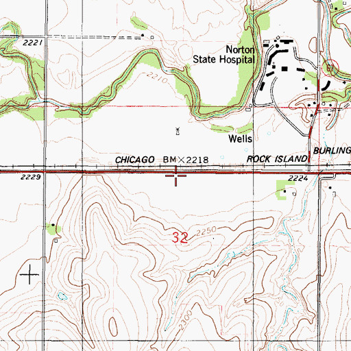 Topographic Map of Pleasant Valley School (historical), KS