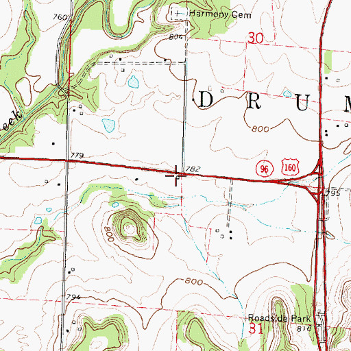 Topographic Map of Harmon School (historical), KS