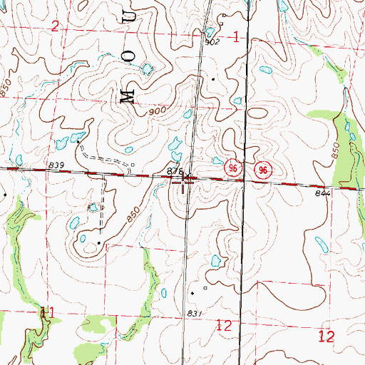 Topographic Map of Sunnyside School (historical), KS