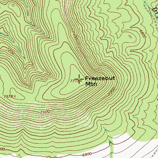 Topographic Map of Freezeout Mountain, AZ