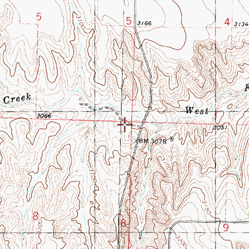 Topographic Map of Canyon School (historical), KS