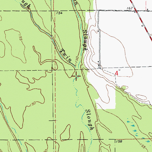 Topographic Map of Dawson Slough, AR