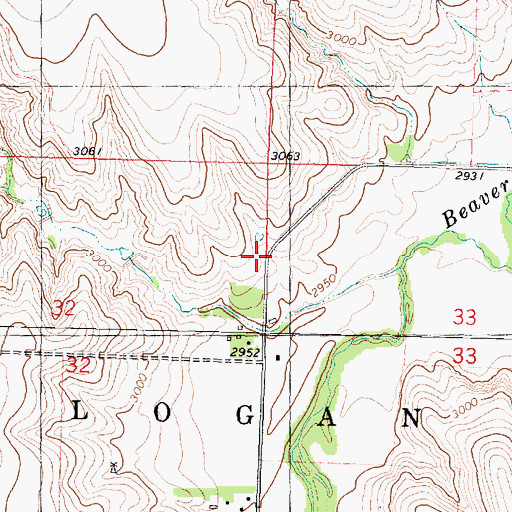 Topographic Map of Hillside School (historical), KS