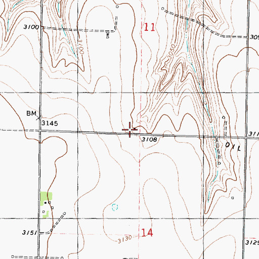 Topographic Map of Pleasant Lawn School (historical), KS
