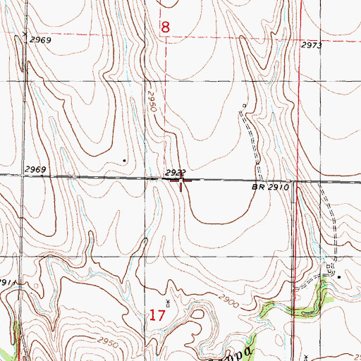 Topographic Map of Pleasant Ridge School (historical), KS