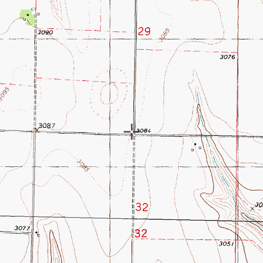 Topographic Map of Pleasant View School (historical), KS