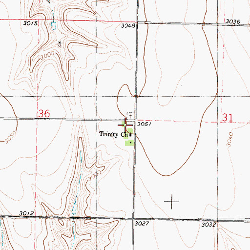 Topographic Map of Trinity School (historical), KS