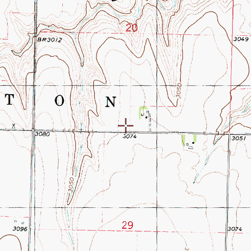 Topographic Map of Tully School (historical), KS