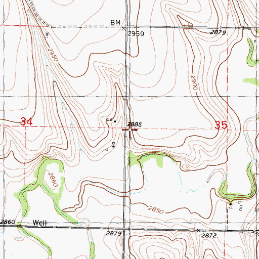 Topographic Map of Valley View School (historical), KS