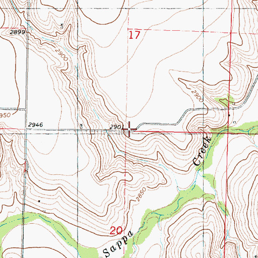 Topographic Map of White Dove School (historical), KS