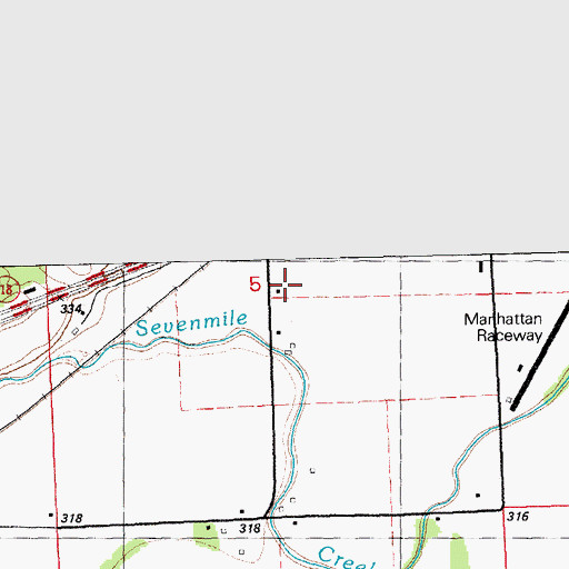 Topographic Map of Walnut Grove School (historical), KS