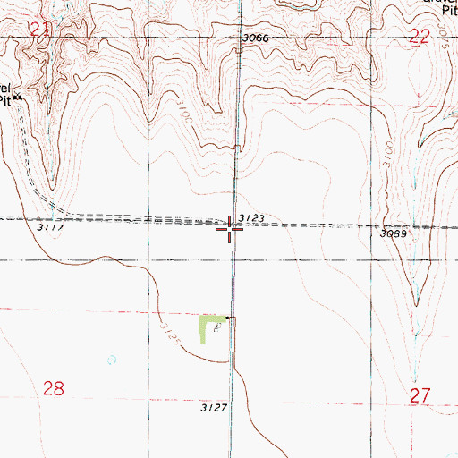 Topographic Map of Beaver Creek School (historical), KS